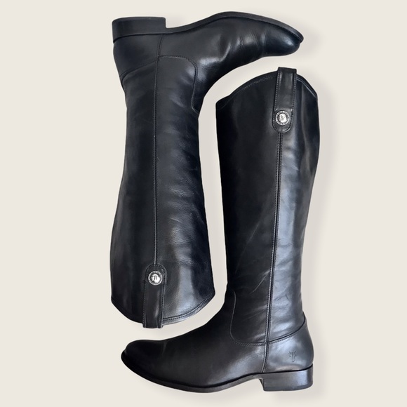 Frye Melissa Button Black Leather Classic Boots - Picture 16 of 16